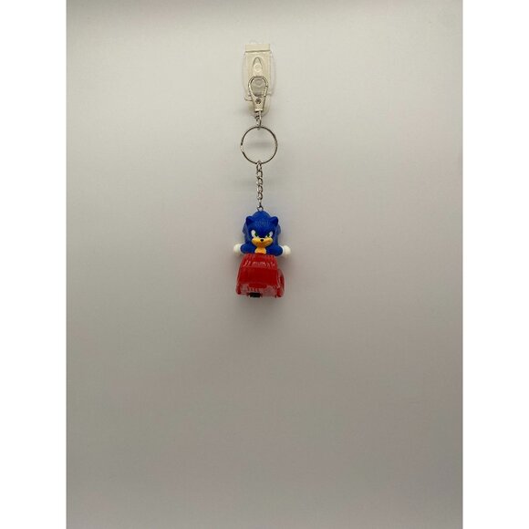 Upcycled Sonic the Hedgehog Figurine Keychain - Vintage Sega Game Character - Picture 1 of 5